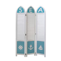 PARAVENT 3-tlg. 93/162 cm Weiß maritim - Weiß, Holz (93/162/1cm) - Homestyle4u