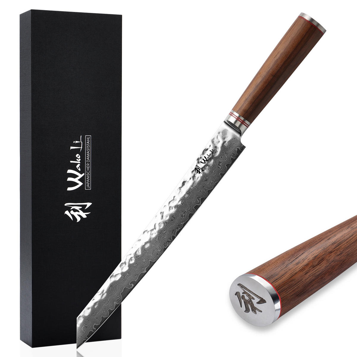 FLEISCHMESSER 27,5 cm - Nussbaumfarben, Holz/Metall (42cm) - Wakoli