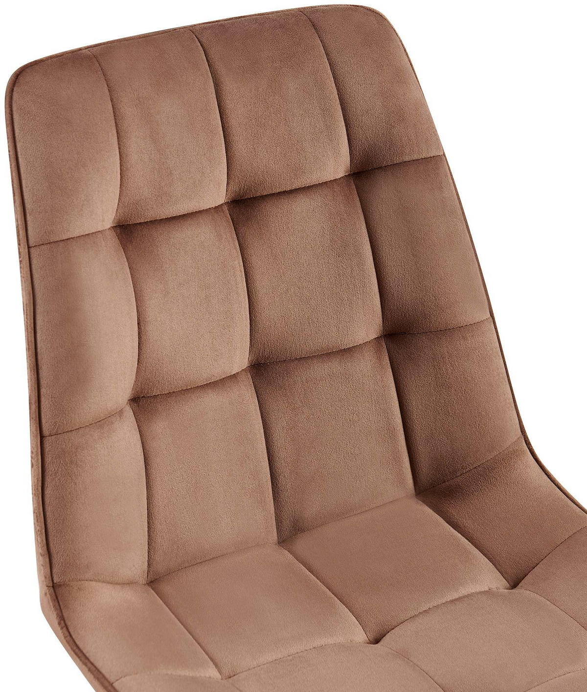 STUHL Samt braun - Schwarz/Braun, Textil/Metall (47/89/61cm) - CLP