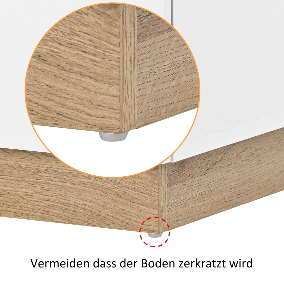 NACHTTISCH aus E1-Spanplatte mit 2 Schubladen, ca. Maße siehe Bild, 40/55/55 cm, Weiß/Eicheoptik - Weiß, Holzwerkstoff (40/55/55cm) - Redom