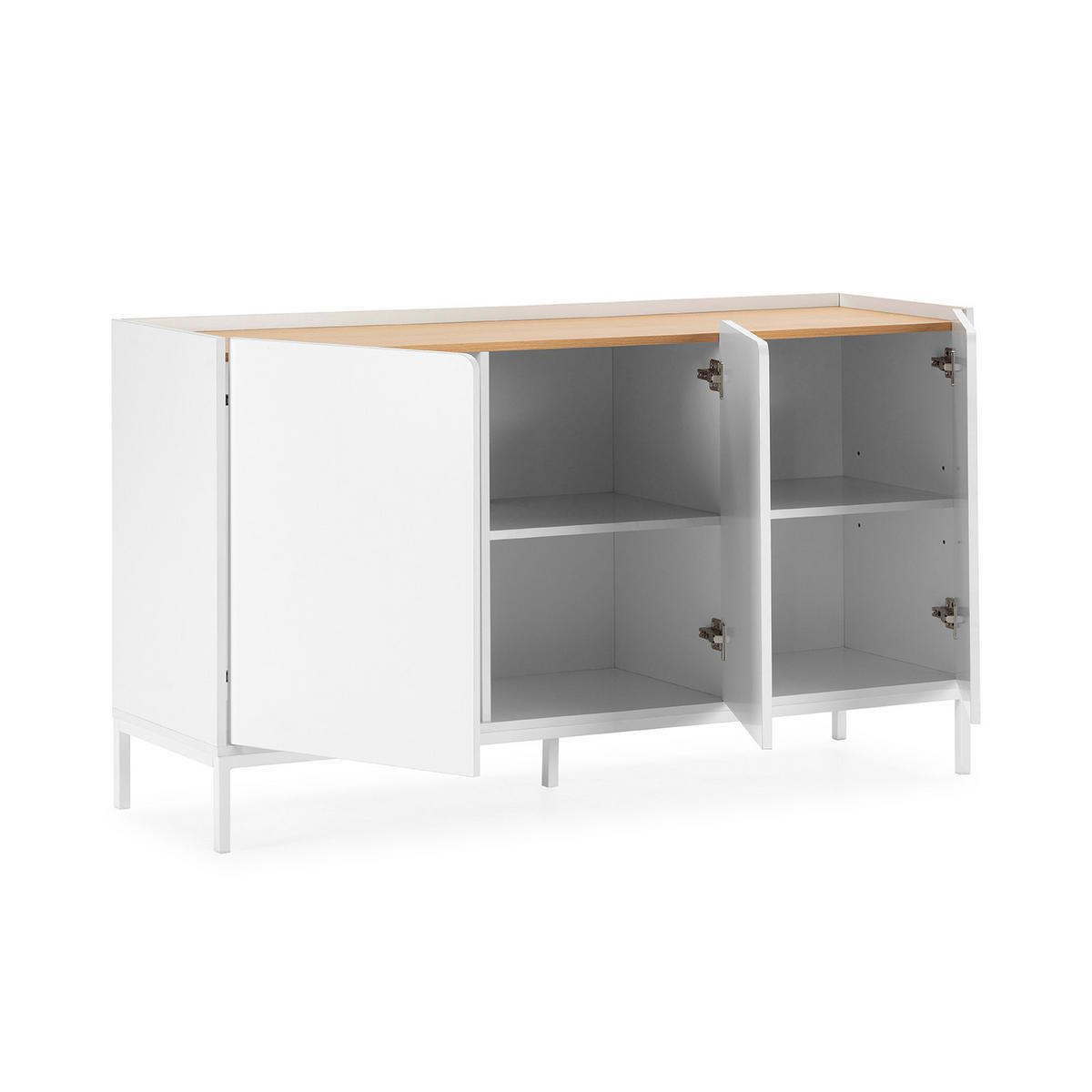 SIDEBOARD Curva 3 türen Weiß - Weiß, Holzwerkstoff (140/80/40cm)