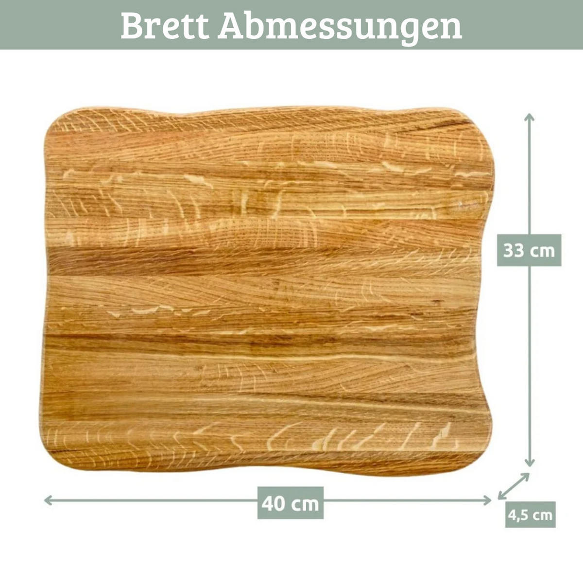 SCHNEIDEBRETT Holz groß DOLU klingenschonend 40x33x4,5 cm Hellbraun - Hellbraun, Holz (40/33cm) - DELUKE