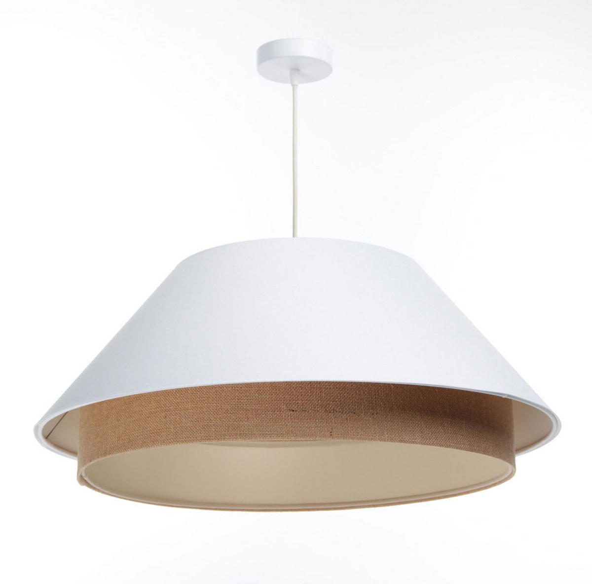 HÄNGELEUCHTE Weiß 60/25 cm - Beige/Weiß, Kunststoff (60/1.3/25cm) - ONZENO