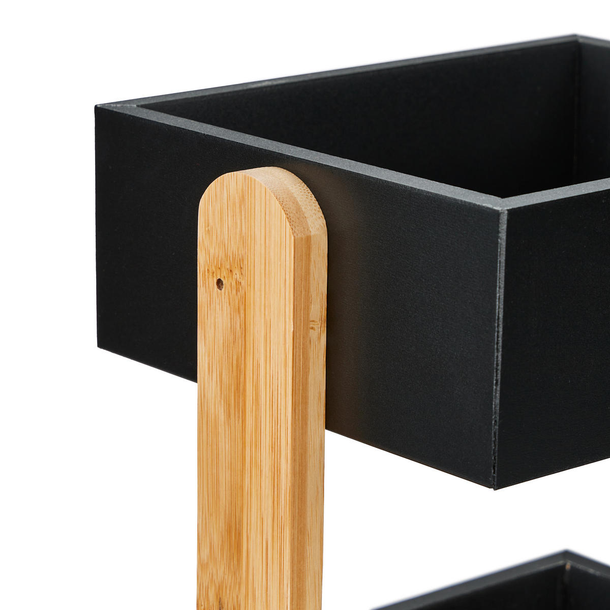 SCHREIBTISCHORGANIZER - Schwarz, Holz/Holzwerkstoff (16.5/22/25cm) - Relaxdays