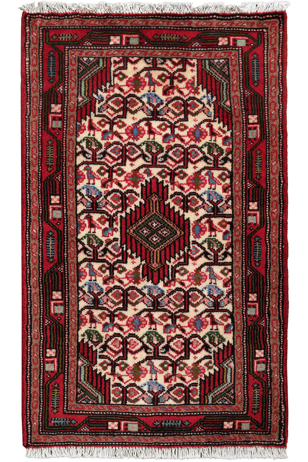 Looma Orientteppich Beige, Rot 60x96 cm