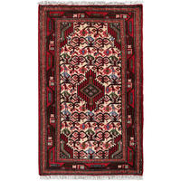 ORIENTTEPPICH handgeknüpft Assadabad Beige, Rot 96/60 cm Schurwolle - Beige/Rot, Textil (60/96cm) - Looma