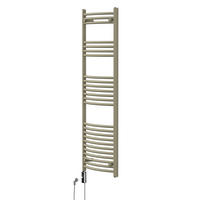 ELEKTRICKÝ osuškový radiátor 500 x 1500 mm, béžový, koupelnový, zakřivený, s bočním připojením, s topným tělesem 600 W - béžová, kov (50/150/3cm) - LuxeBath