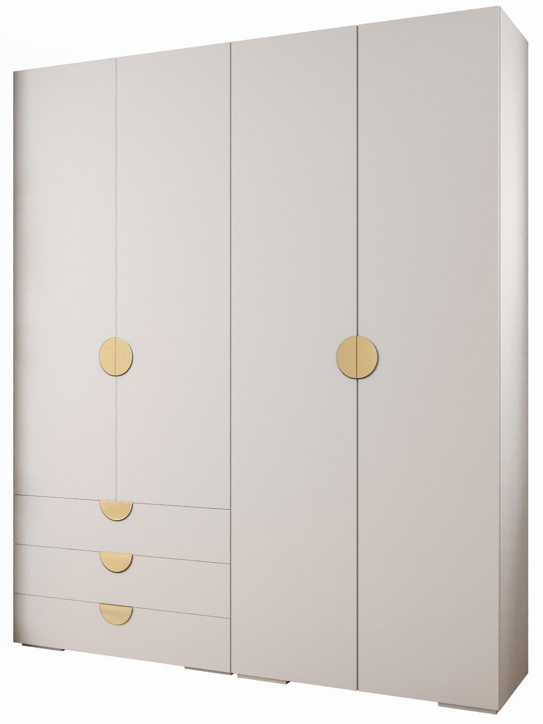 Abiks Möbel Garderoben-Set Weiß, Gold 200x236.7x47 cm