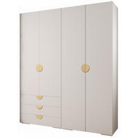 GARDEROBEN-SET 236,7/200/47 - Goldfarben/Weiß, Holz/Kunststoff (200/236.7/47cm) - Abiks Möbel