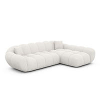 ECKSOFA Liva Weiß Strukturstoff L-Form Rechts - Weiß, Textil (160/265cm) - VAROYAL