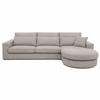 ECKSOFA Pablo ohne Schlaffunktion, mit abgerundeter Ottomane, rechts, Cappuccino, Velourstoff - Cappuccino, Textil (319/196cm) - Beautysofa