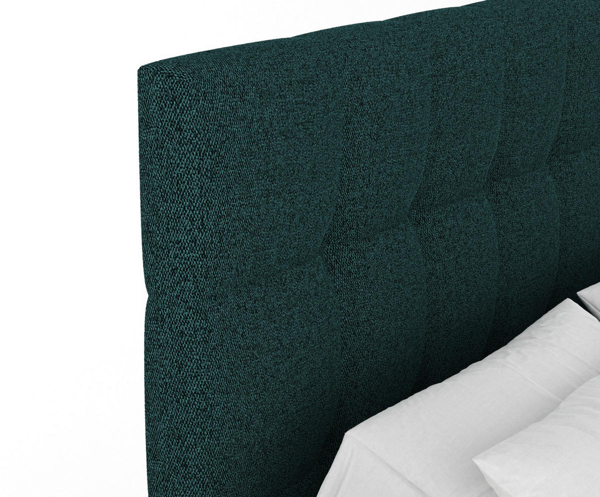 BOXSPRINGBETT Chanton Grün 180/200 cm mit Latex-Topper - Silberfarben/Grün, Holz/Holzwerkstoff (180/200cm) - Maison de Reve