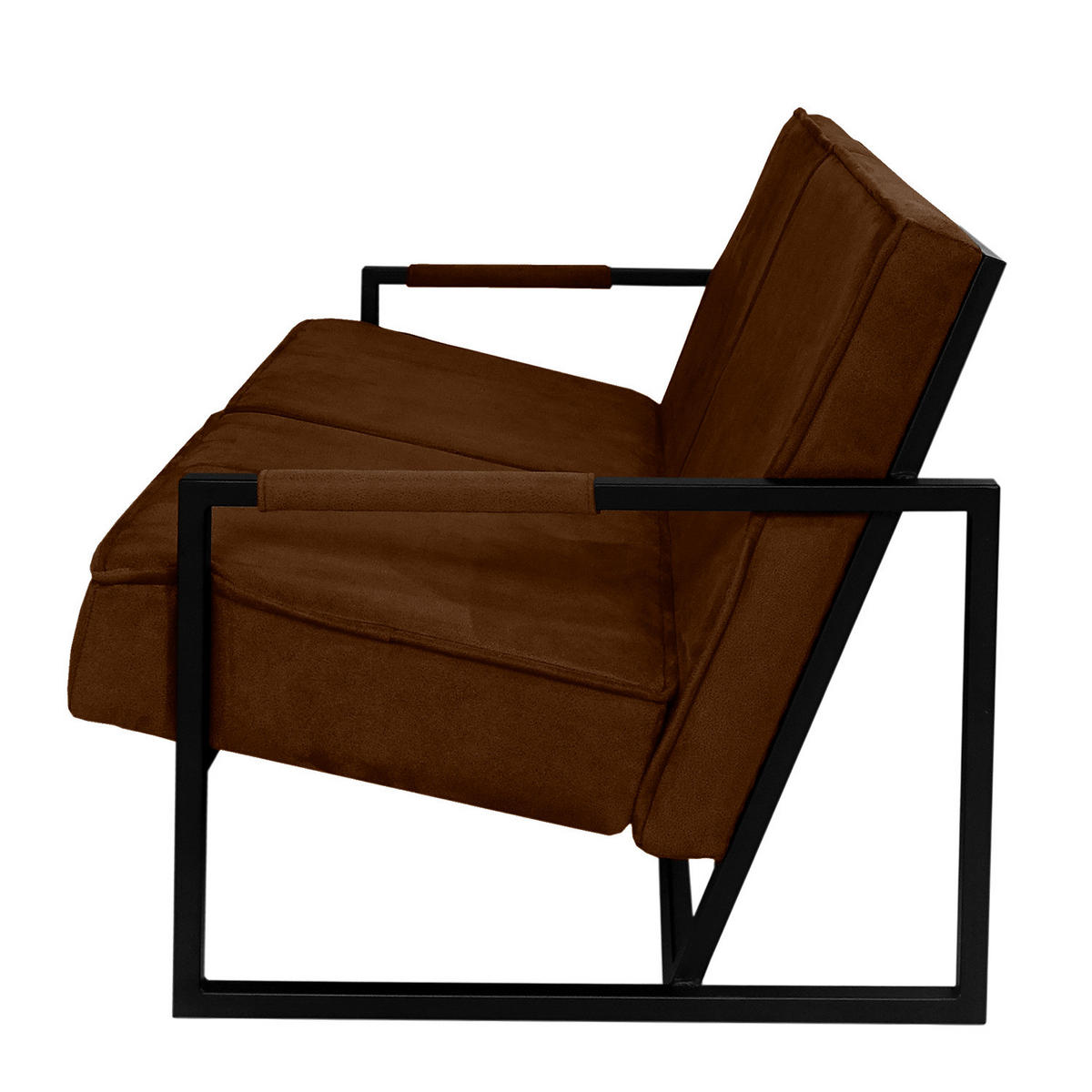 2-SITZER SOFA - Strukturstoff - Dunkelbraun, Textil (125/74/82cm) - home24