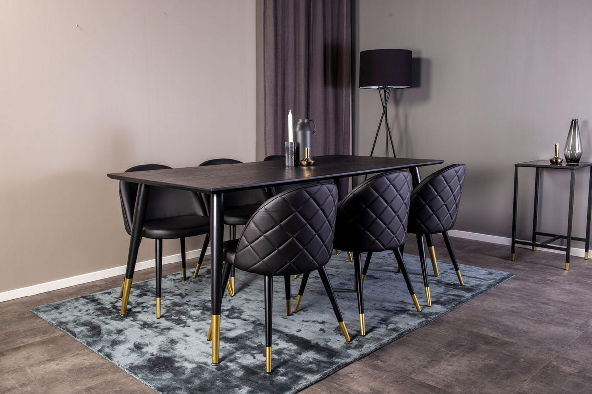 TISCHGRUPPE Schwarz - Schwarz, Holzwerkstoff (90/75/180cm) - ebuy24