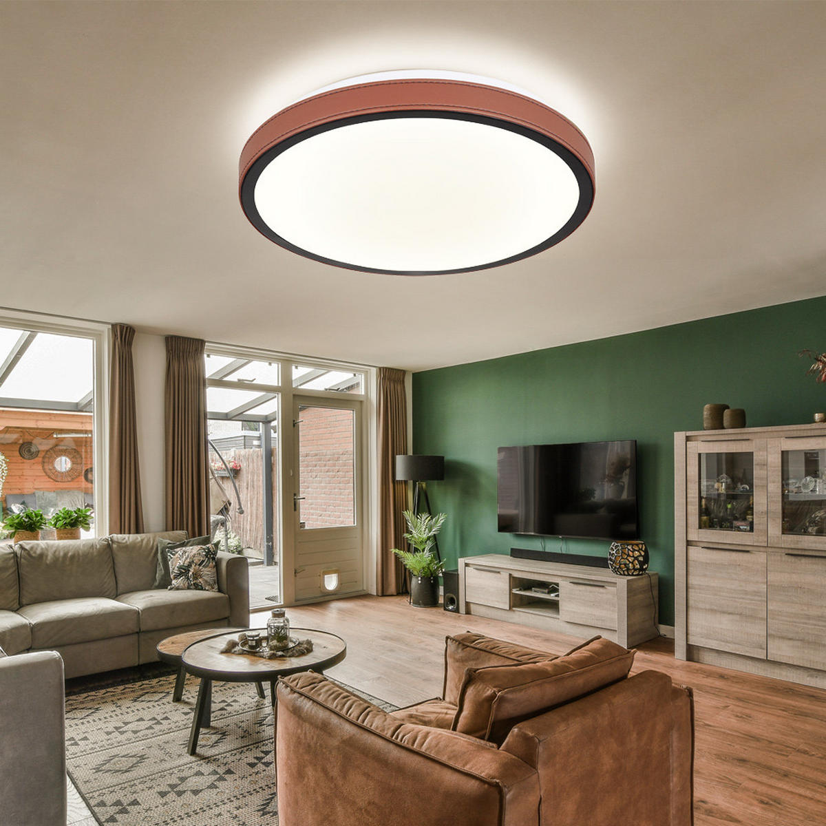 LED DECKENLEUCHTE Aluminium Braun - Braun, Metall (30/30/8cm)