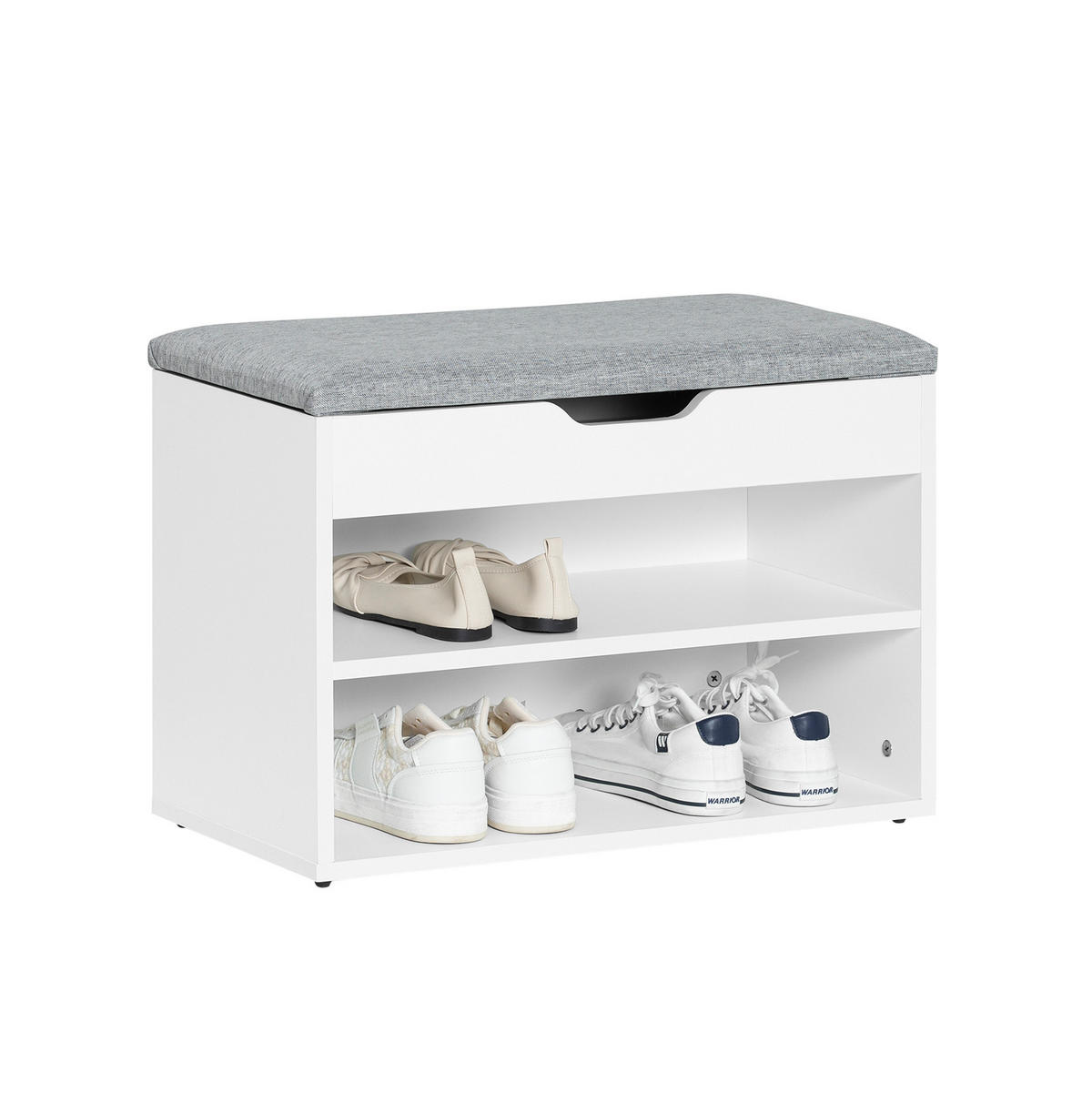 SCHUHBANK Grau - Grau, Holzwerkstoff (60/44/30cm) - SoBuy