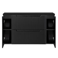 WASCHBECKENSCHRANK Newport-56 - Schwarz, Holzwerkstoff (120/60/40cm) - Lomado
