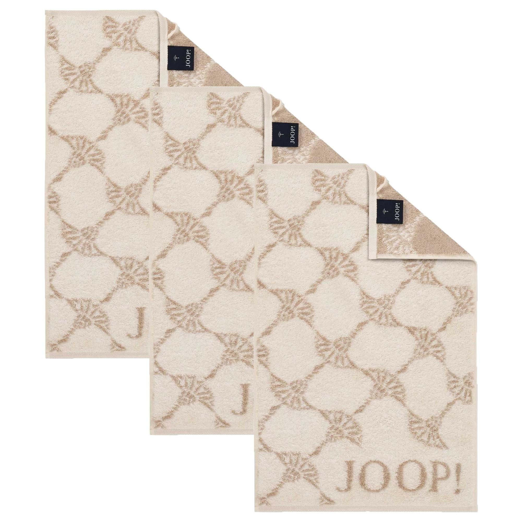 GÄSTETUCH Unisex Classic Frottier Beige 3er Pack Baumwolle - Creme, Textil (30/50cm) - Joop!