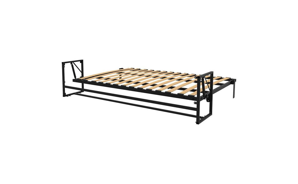 WANDBETT Morphy Classik Modulares SizeFlex- und TypeFlex-System - 200x140 Horizontal - Schwarz, Holz/Metall (200/140cm) - WallBedKing