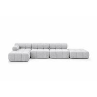 ECKSOFA L-Form XL, Stoff Bouclé Abriamo, Hellgrau, Links, Selia L XL - Hellgrau, Holz (380/160cm) - Kaiser Möbel