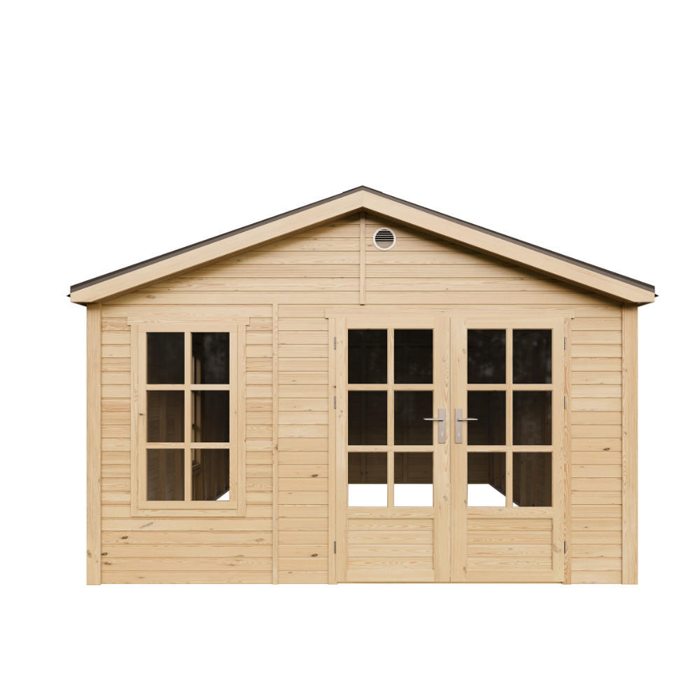 GARTENHAUS HOLZ M737A 370 x 600 cm - Naturfarben, Holz (382/267/630cm) - Timbela