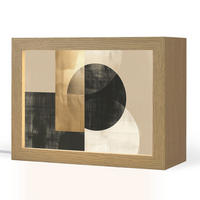 TISCHLEUCHTE Abstrakt - Modern - Schwarz - Gold 20x15 cm - Beige, Holzwerkstoff (8/20/15cm) - OnlyWow
