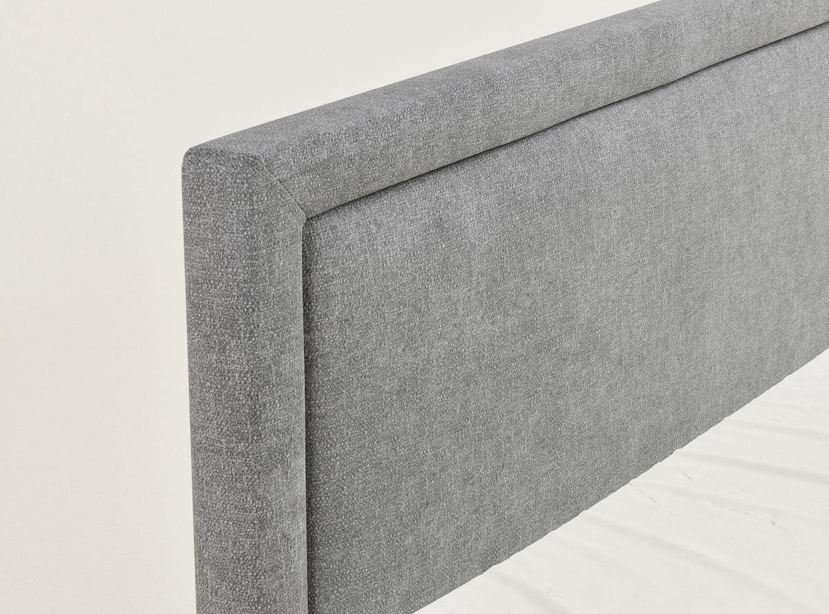 BOXSPRINGBETT Fresco 140/200 cm, in Grau, Bettkasten, Matratze, Topper - Schwarz/Grau, Holz/Holzwerkstoff (140/200cm) - Maison de Reve