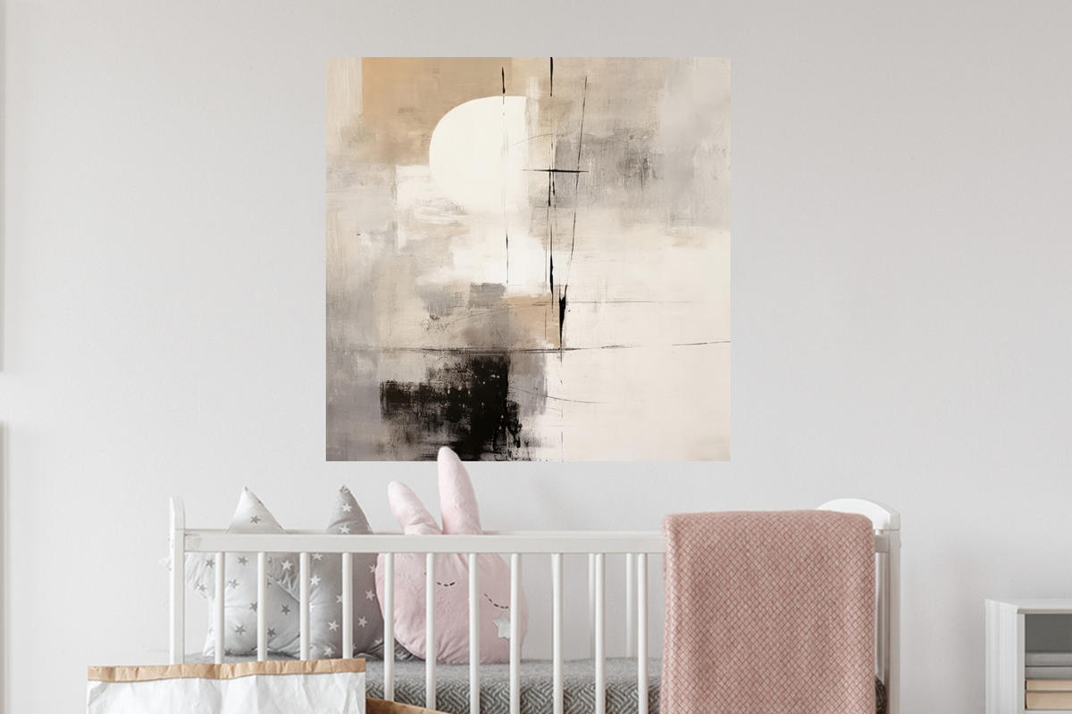 WANDTATTOO Abstrakt - Kunst - Grau 50x50 cm - Hellgrau, Kunststoff (50/50/0.1cm) - MuchoWow