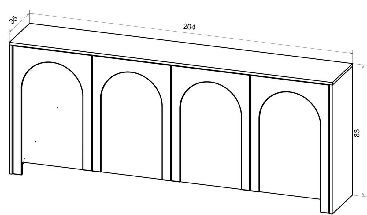 SIDEBOARD ARCO Weiß 204x35x83 cm - Weiß, Holzwerkstoff (204/83/35cm) - FURNLUX