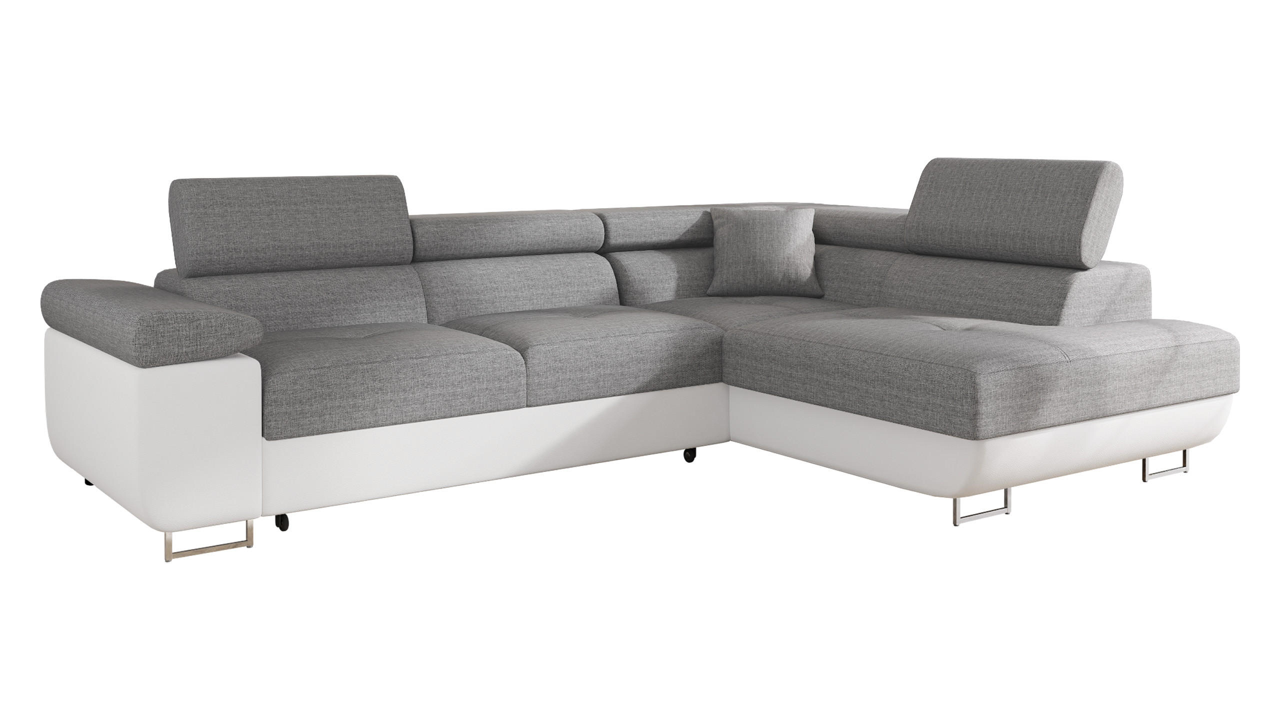 ECKSOFA Torezio, Seite: Rechts - Weiß, Holz/Textil (274/203cm) - MIRJAN24