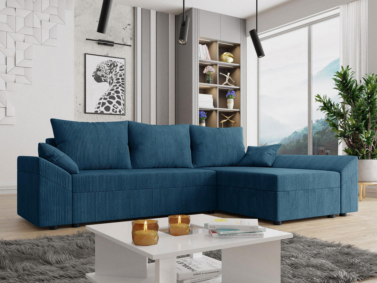 COLTAR Dante L Reiat - albastru/negru, material plastic/material textil (240/140cm) - MIRJAN24