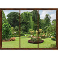 FOTOTAPETE Gartenaussicht 375 x 270 cm - Grün, Papier (375/270cm) - Sanders & Sanders