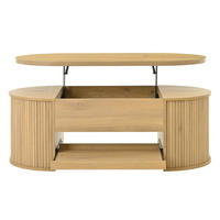 KONFERENČNÍ stolek, 110/55,5/40 cm, MDF přírodní, výškově nastavitelná deska - přírodní, kompozitní dřevo (110/55.5/40cm) - BEAOK