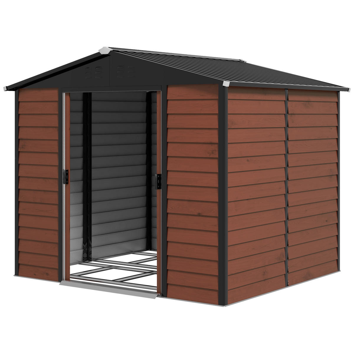 GERÄTESCHUPPEN DE-08102 wetterfest & rostfrei, abschließbar Teak - Teakfarben, Metall (240/198/206cm) - ComfortXL