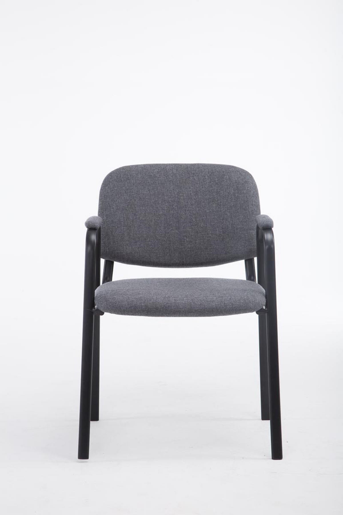 BESUCHERSTUHL Keen Pro, Stoffbezug mit Armlehne - Gestell Schwarz / Bezug Grau - Schwarz/Grau, Textil/Metall (53/79/53cm) - TPFLiving