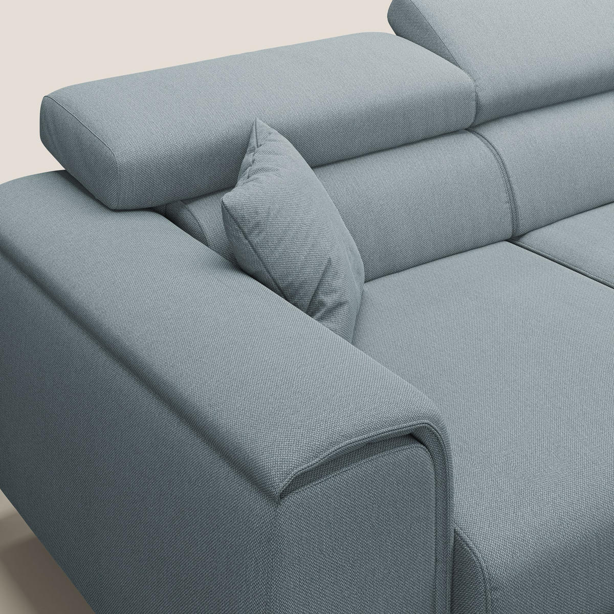 ECKSOFA LINKS Fusion - Hellblau, Textil (260/102cm) - Divani.store