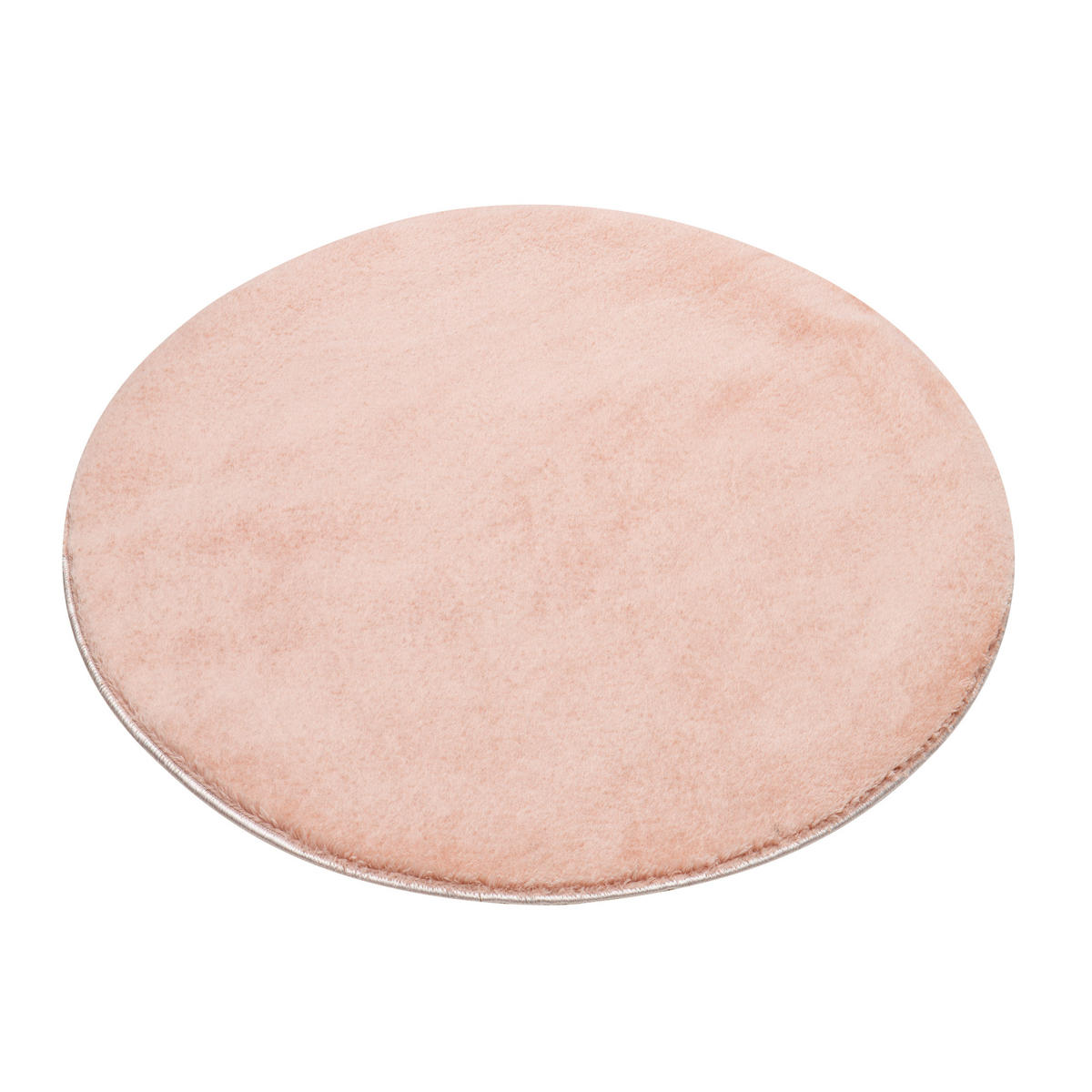 TEPPICH CUDDLE ROUND Lachs 160/160 cm - Orange, Kunststoff (160/160cm) - Tapiso