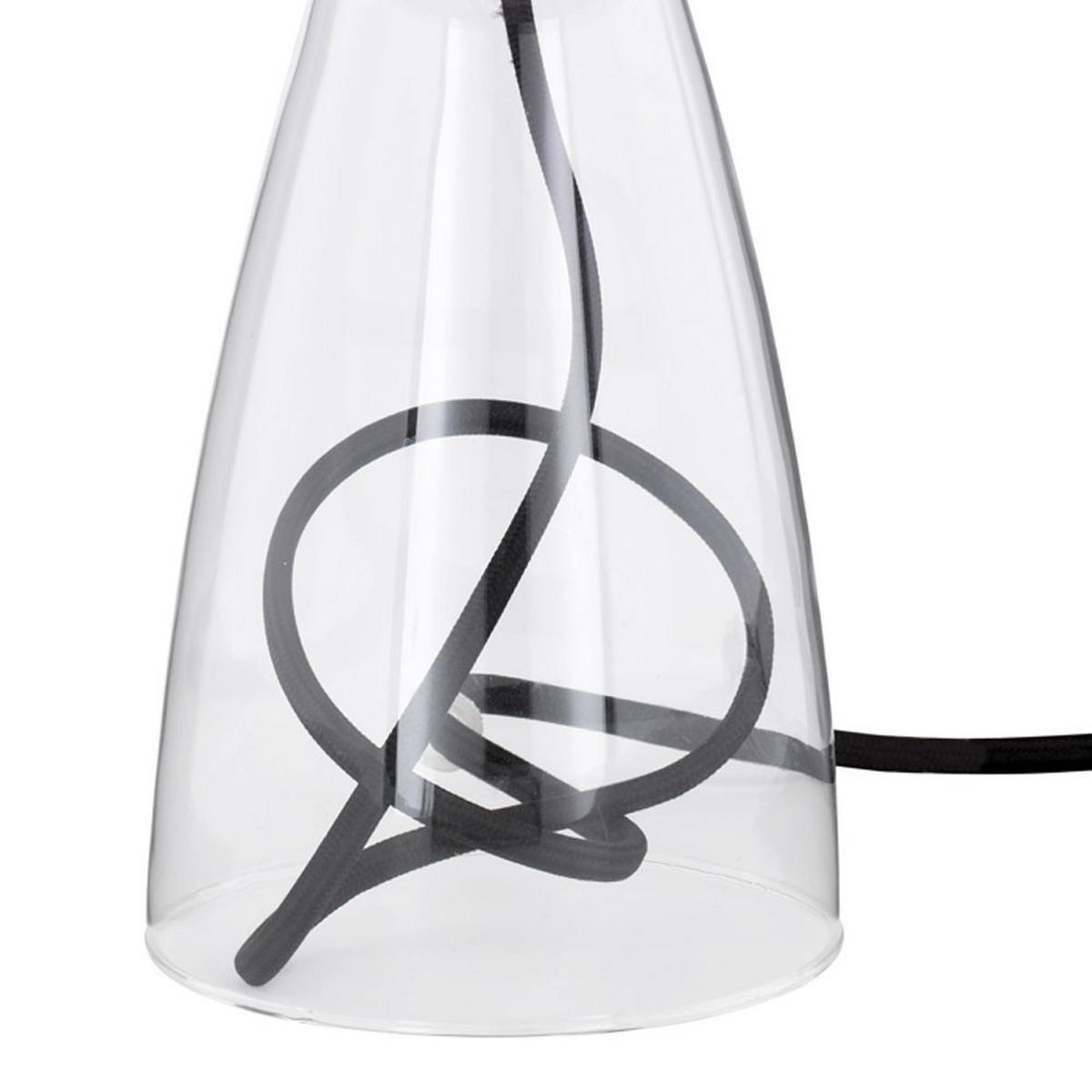LED TISCHLEUCHTE Glas Schwarz - Schwarz, Glas/Textil (20/20/36cm) - Wofi