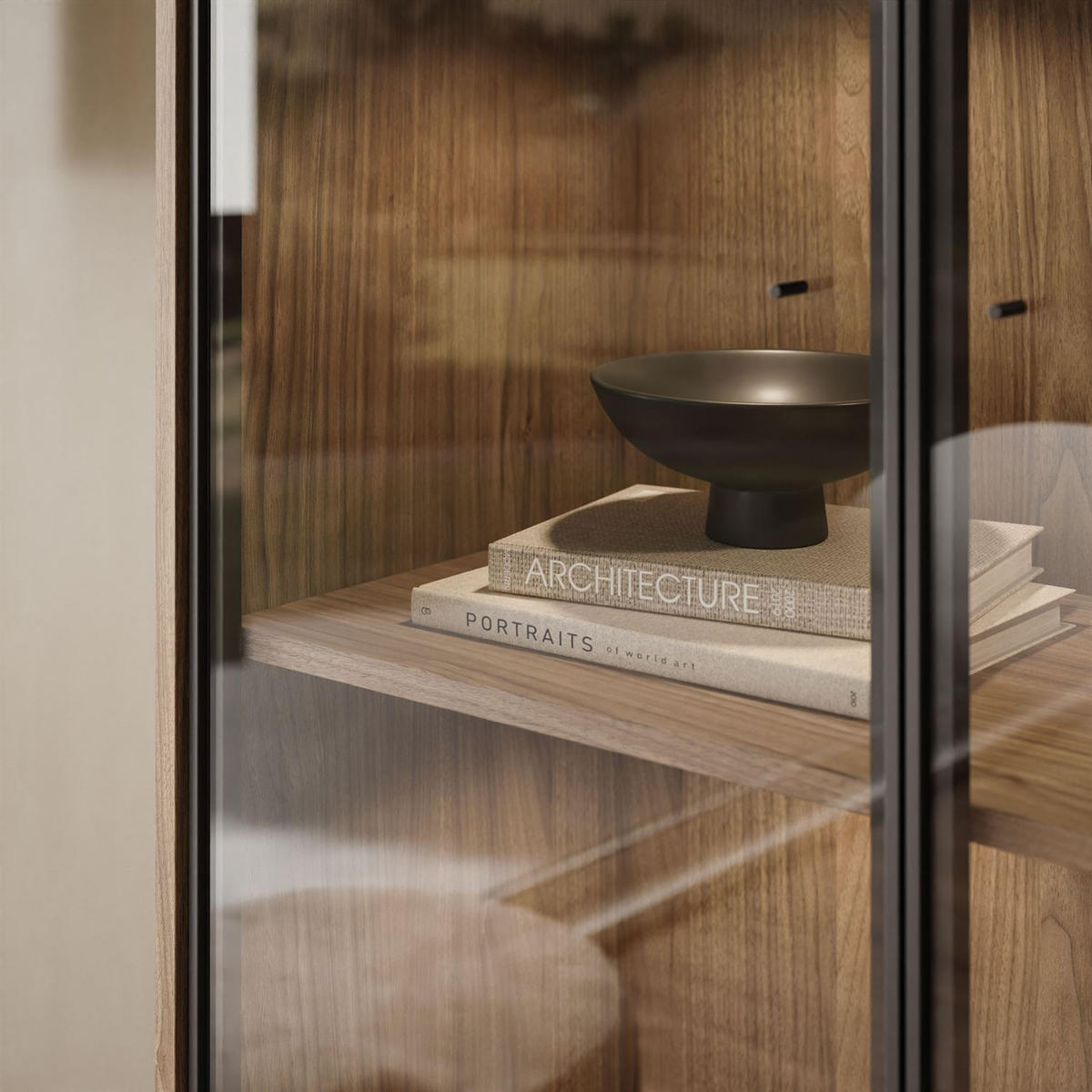 VITRINE ISA, zweitürig mit LED-Beleuchtung - Eichefarben, Holzwerkstoff (90/193/40cm) - Lookway