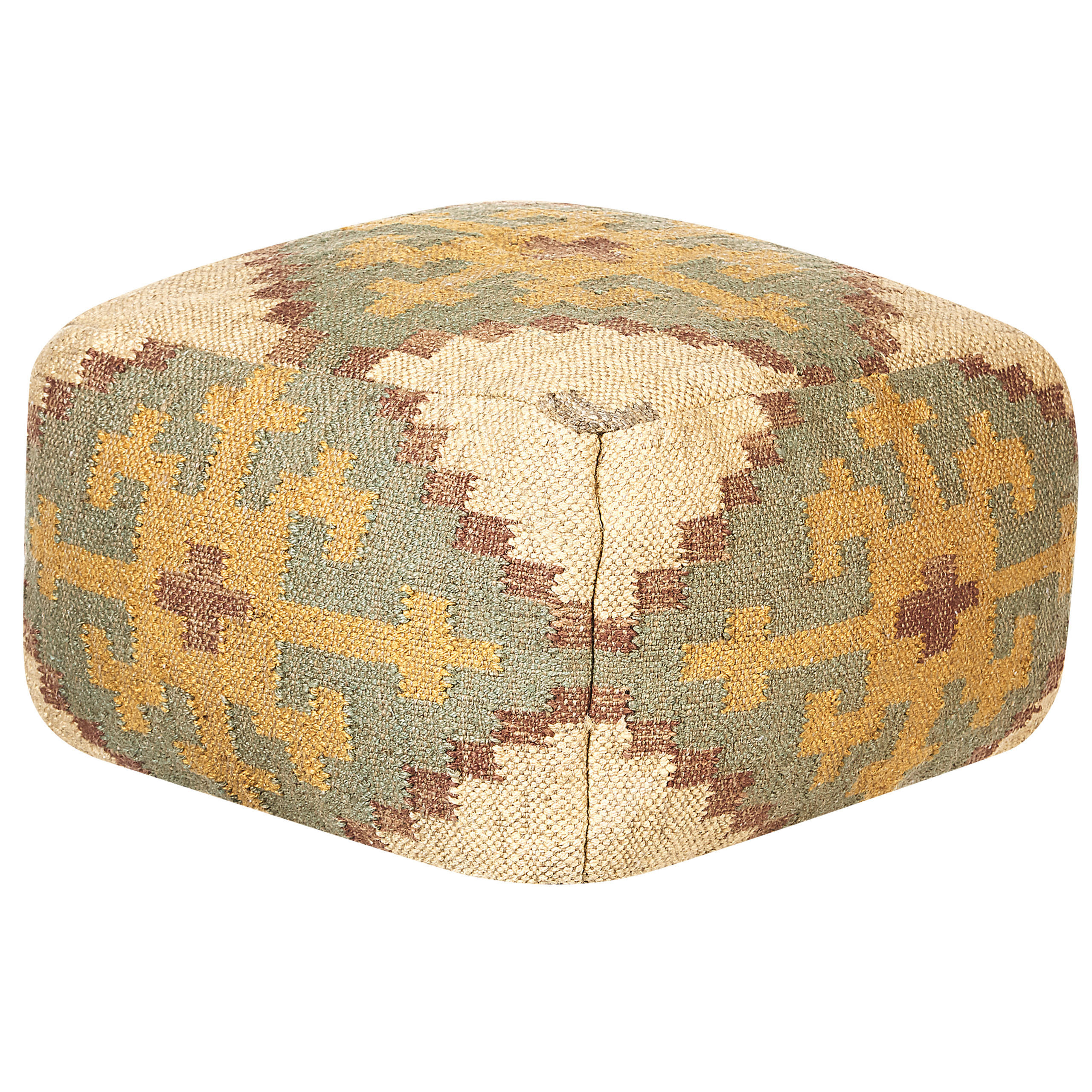 POUF Saron 50/50/30 cm - Grün, Naturmaterialen (50/30/50cm) - Beliani
