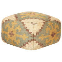POUF Saron 50/50/30 cm - Grün, Naturmaterialen (50/30/50cm) - Beliani