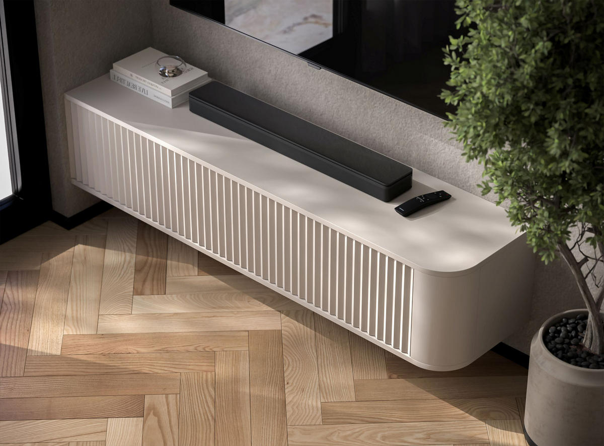 TV stolek Aurora kašmírový matný 140 cm s nízkými nožkami - kašmírová, kompozitní dřevo (140/31/35cm) - Meble Lindner