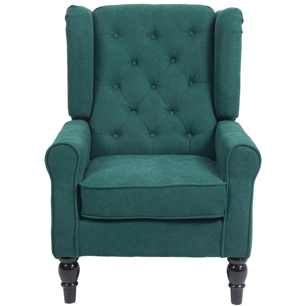 SESSEL DE-13431 Knopfheftung & breite Sitzfläche Grün - Grün, Textil (86/102/74cm) - ComfortXL