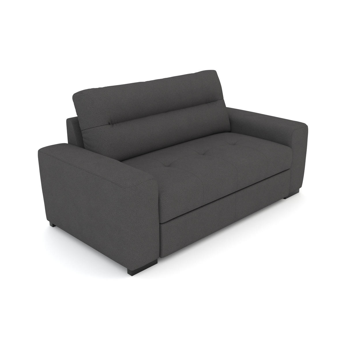 2-SITZER Carlisle Flachgewebe Grau 183/97/93 cm - Dunkelgrau, Kunststoff/Textil (183/93/97cm) - foamnova