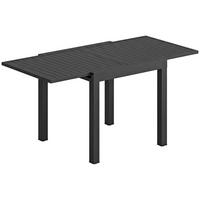 AUSZIEHBARER-GARTENTISCH Aluminium Schwarz - Schwarz, Metall (160/80/75cm) - Outsunny