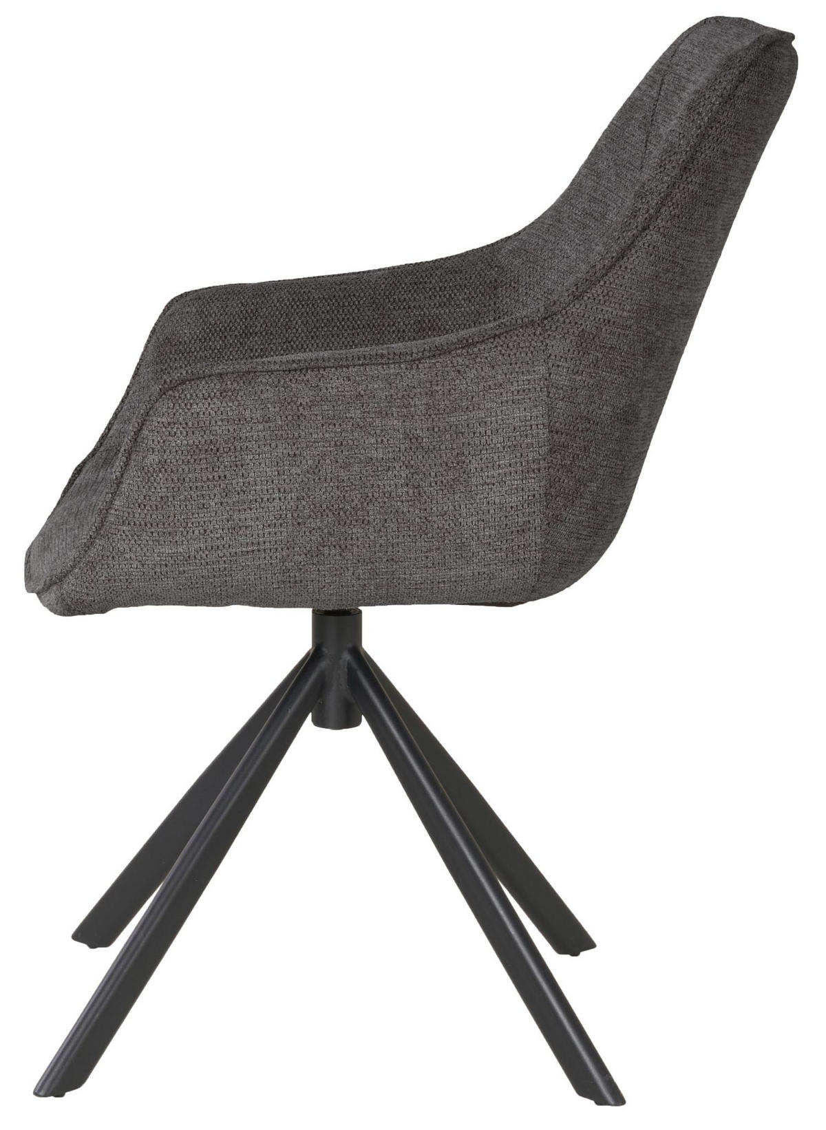 DININGSESSEL San Carlo - 4er Set - drehbar - dunkelgrau - Dunkelgrau/Hellgrau, Textil/Metall (57/87/68cm) - bene living