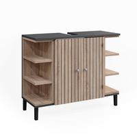 WASCHBECKENUNTERSCHRANK Aquis Sonoma 79.6 x 64 cm mit 2 Türen - Anthrazit/Sonoma Eiche, Holzwerkstoff (79.6/64/32cm) - Vicco