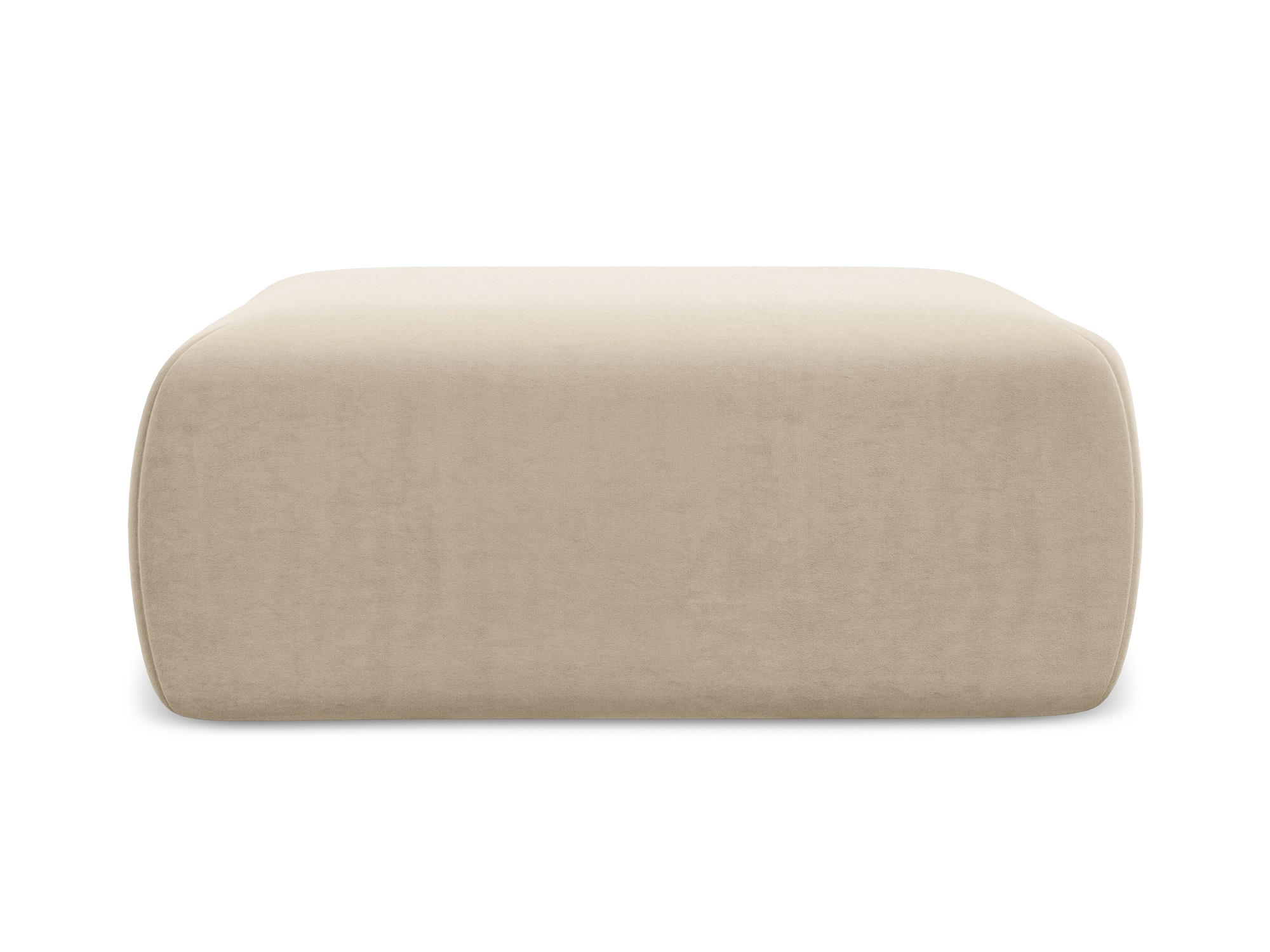 POUF Samt Stoff Beige - Beige/Creme, Kunststoff/Textil (102/40/62cm) - Makamii