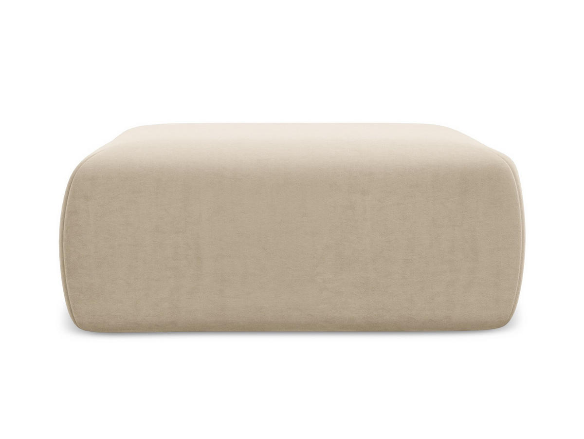 POUF Samt Stoff Beige - Beige/Creme, Kunststoff/Textil (102/40/62cm) - Makamii