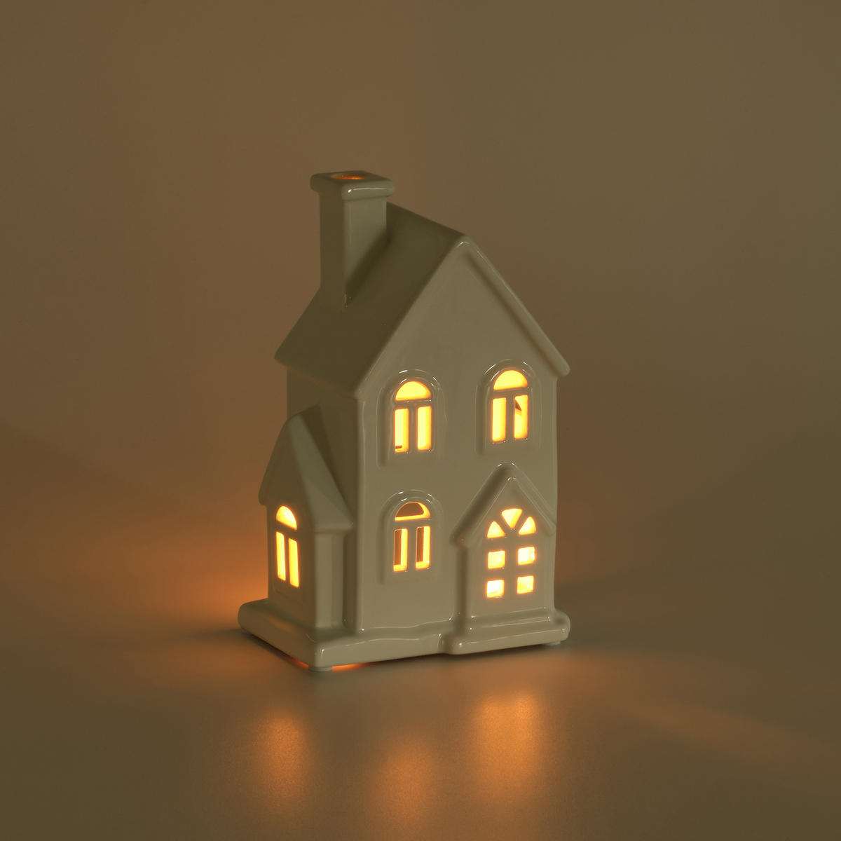 KERZENSTÄNDER Hause, Weiß, 19.5 x 12.5 x 8.5 cm, Dekorative Weihnachtsdeko - Weiß, Keramik (12.5/19.5/8.5cm) - home&you